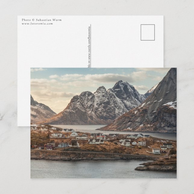 Postal Paisaje de Lofoten Noruega (Anverso / Reverso)
