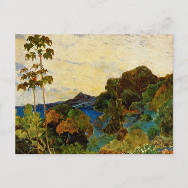 Postal Paisaje de Martinica de Paul Gauguin (1887) (Anverso)