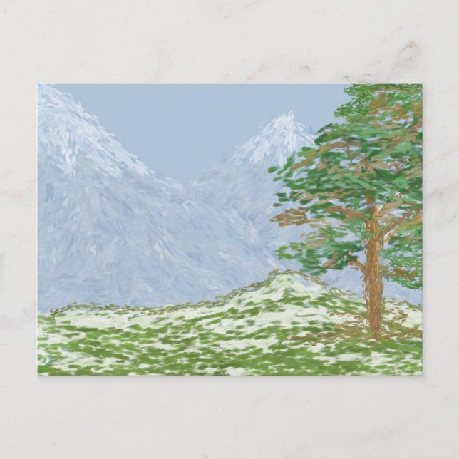 Postal Paisaje de montaña (Anverso)