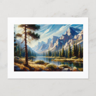 Postal Paisaje de Montana con montañas rocosas,