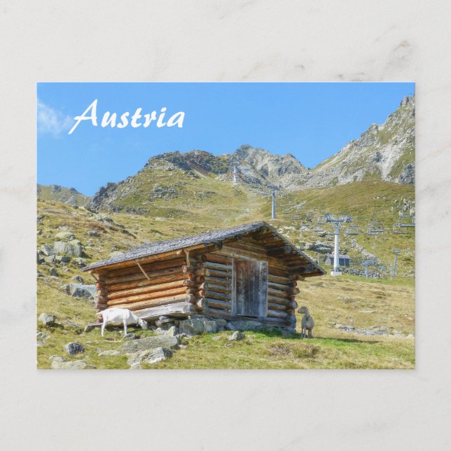 Postal Paisaje de montaña de Austria (Anverso)
