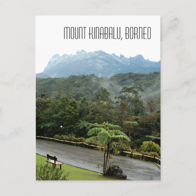 Postal Paisaje de montaña del monte Kinabalu Sabah Borneo (Anverso)