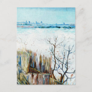 Postal Paisaje de nieve con Arles por Vincent van Gogh