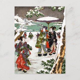Postal Paisaje de nieve japonés