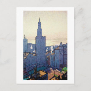 Postal Paisaje de Nueva York, Hiroshi Yoshida, Woodcut