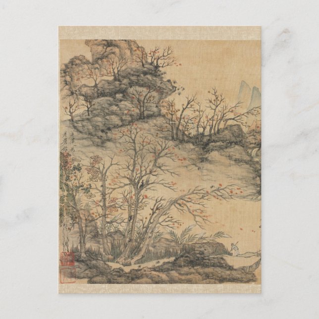 Postal Paisaje de otoño de Chen Hongshou (Anverso)