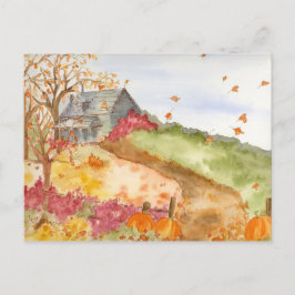 Postal Paisaje de otoño de la cabina de campo que hemos m