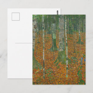 Postal Paisaje de otoño en el bosque de abedules de Klimt