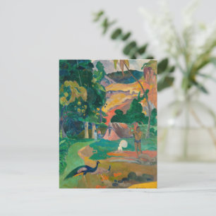Postal Paisaje de Paul Gauguin Matamoe con pavos reales