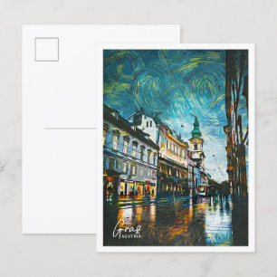 Postal Paisaje de pintura al óleo de Graz Austria