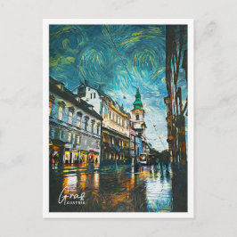 Postal Paisaje de pintura al óleo de Graz Austria