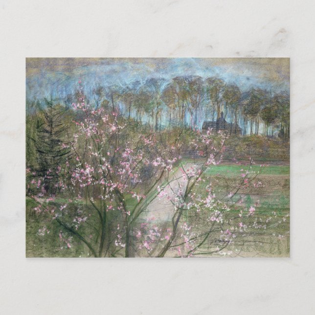Postal Paisaje de primavera (Anverso)