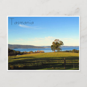 Postal paisaje de puente de madera