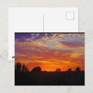 Postal Paisaje de puesta de sol ardiente