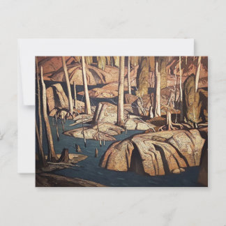 Postal Paisaje de remanso pintado por el canadiense AJ Ca