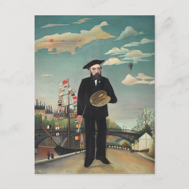Postal Paisaje De Retrato Mío 1890, Henri Rousseau (Anverso)