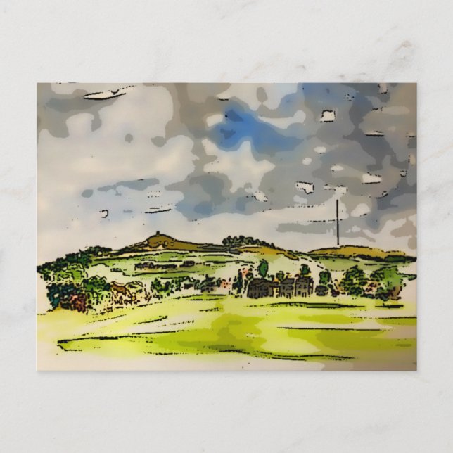 Postal Paisaje de Rivington Winter Hill (Anverso)