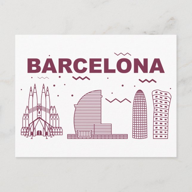 Postal Paisaje de Skyline City | Barcelona, España (Anverso)