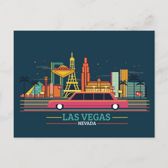 Postal Paisaje de Skyline City | Las Vegas, Nevada (Anverso)