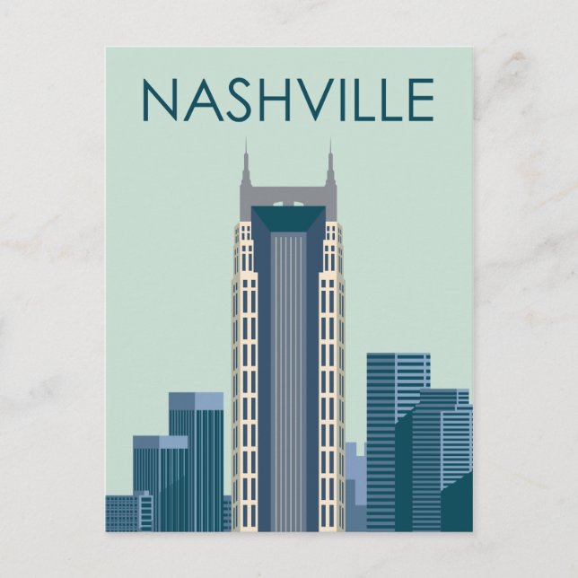 Postal Paisaje de Skyline City | Nashville, Tennessee (Anverso)