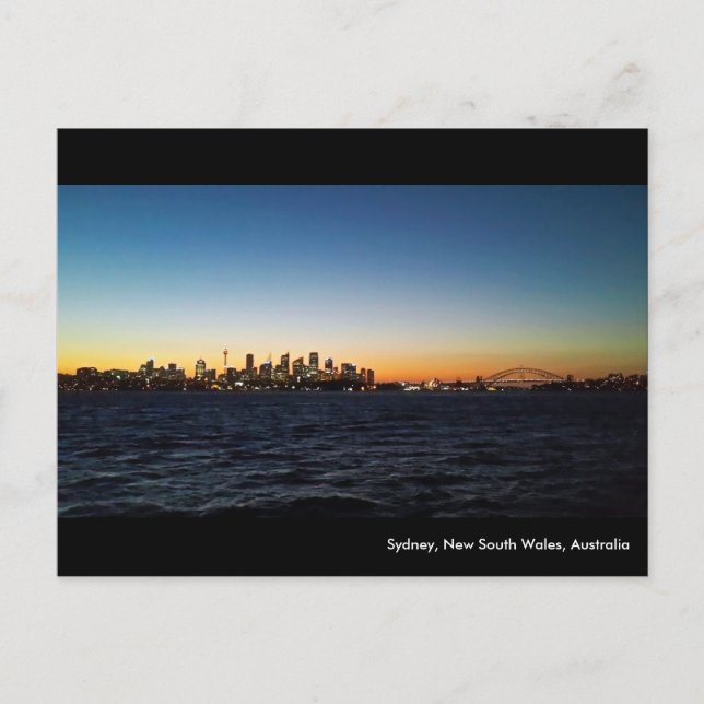 Postal Paisaje de Sydney de noche (Anverso)