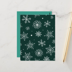 Postal Paisaje de vacaciones de invierno de copos de niev