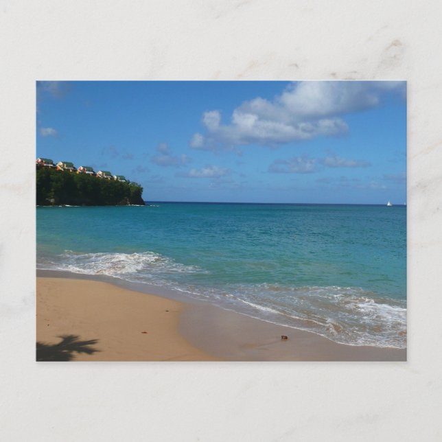 Postal Paisaje de vacaciones tropicales en la playa de Sa (Anverso)