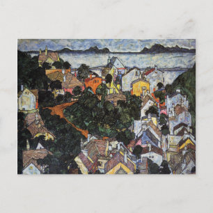 Postal Paisaje de verano, Krumau de Egon Schiele