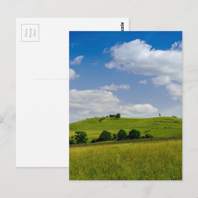 Postal Paisaje de verano ondulado (Anverso / Reverso)