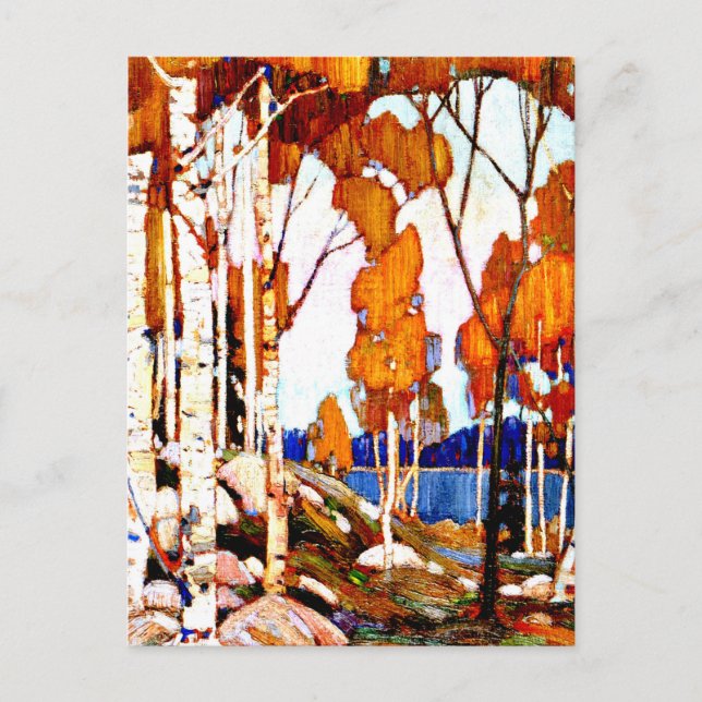 Postal Paisaje decorativo de Tom Thomson (Anverso)