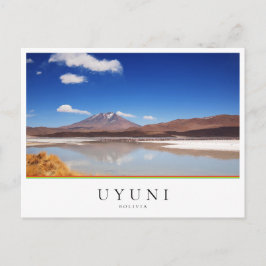 Postal Paisaje del altiplano con volcán en Uyuni, Bolivia