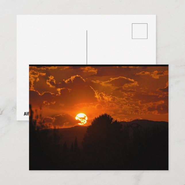 Postal Paisaje del atardecer (Anverso / Reverso)