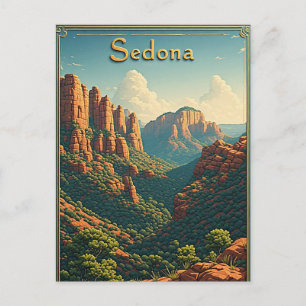 Postal Paisaje del atardecer de las rocas rojas de Sedona