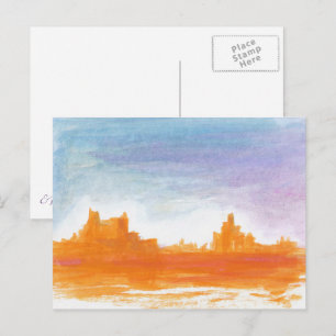 Postal Paisaje del cañón Pintura abstracta arte azul nara