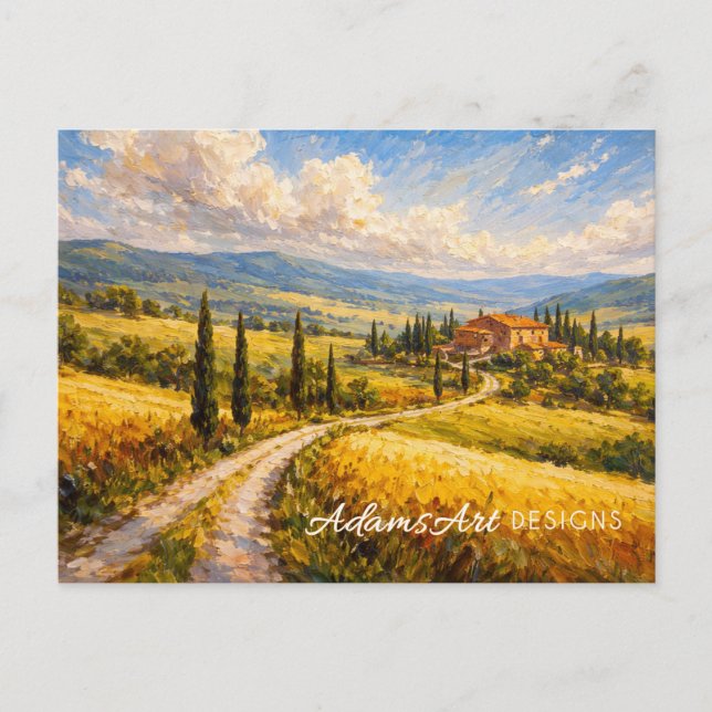 Postal Paisaje del cielo arremolinado (Anverso)