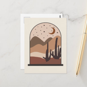 Postal Paisaje del desierto, Arizona, arte abstracto boho