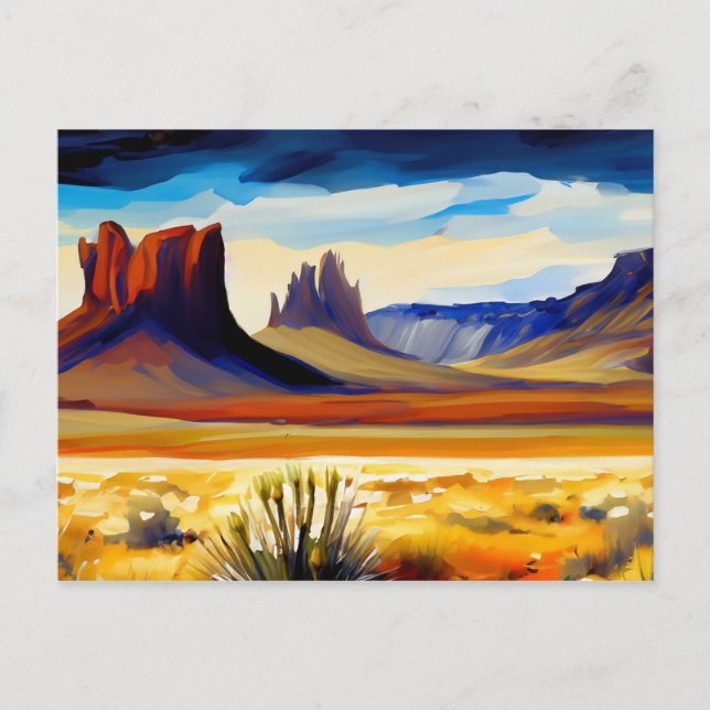 Postal Paisaje del desierto del ilustracion (Anverso)