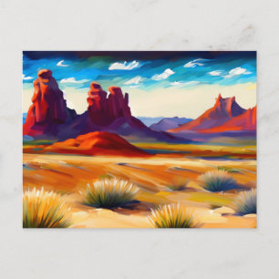 Postal Paisaje del desierto del ilustracion