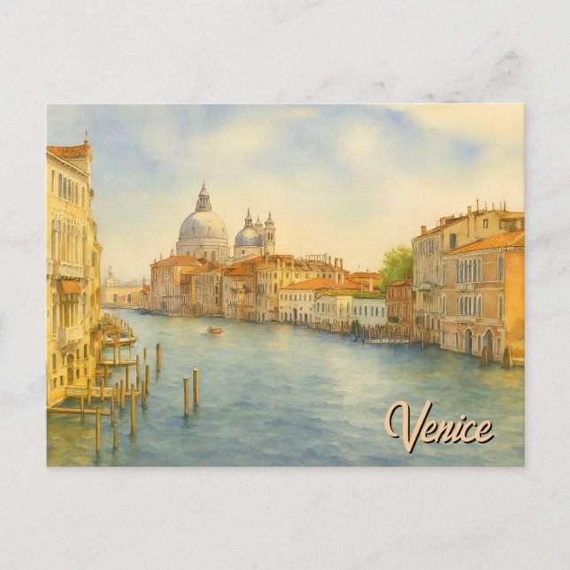 Postal Paisaje del Gran Canal de Venecia (Anverso)