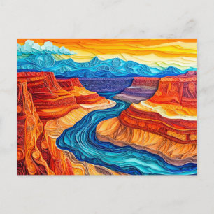 Postal Paisaje del Gran Cañón en estilo quilling