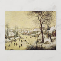 Paisaje del invierno con los patinadores