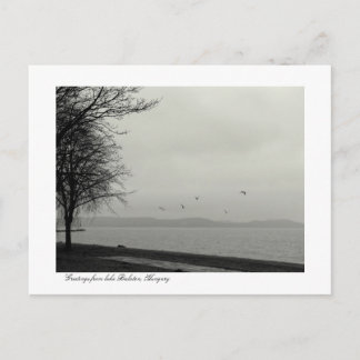 Postal Paisaje del lago Balaton b&w