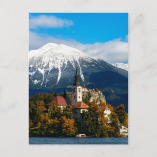Postal Paisaje del lago Bled en otoño
