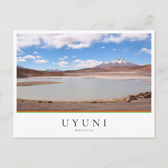 Postal Paisaje del lago cerca de Uyuni, Bolivia (Anverso)