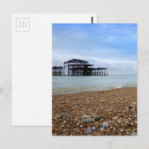 Postal paisaje del muelle oeste de Brighton