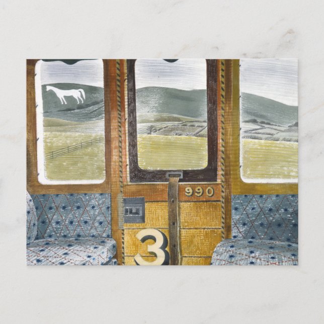 Postal Paisaje Del Paisaje Del Tren Por Eric Ravilious (Anverso)