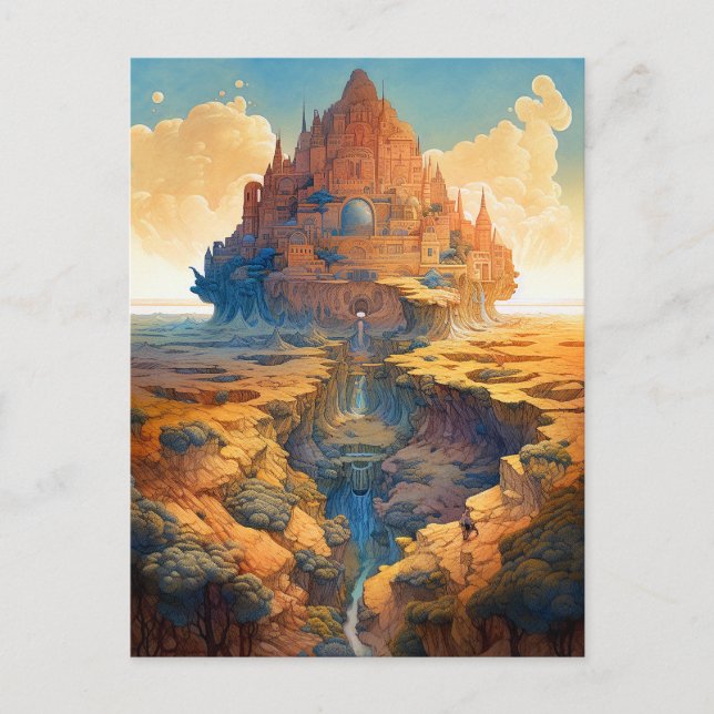 Postal Paisaje del Palacio Surrealista (Anverso)