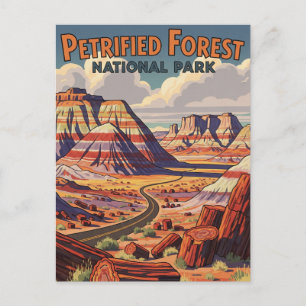 Postal Paisaje del Parque Nacional del Bosque Petrificado