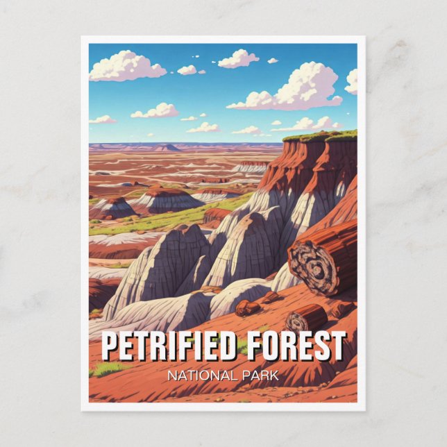 Postal Paisaje del Parque Nacional del Bosque Petrificado (Anverso)