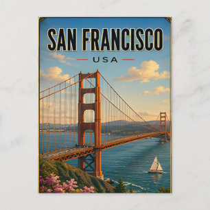 Postal Paisaje del puente Golden Gate de San Francisco Ca
